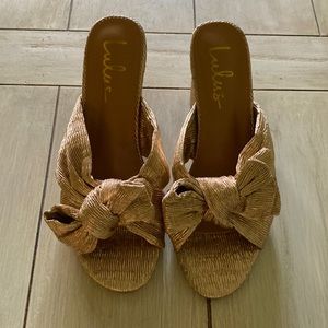 Lulu’s Rose Gold Bow Heels 8.5